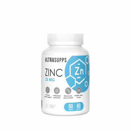 Цинк Ultrasupps 25 мг, 60 капсул