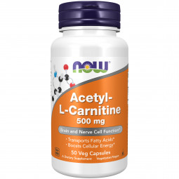 Ацетил-L-Карнитин Now 500 мг капсулы, 50 шт