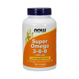 Супер омега 3 6 9 NOW Super Omega 3-6-9 1200 мг, 180 капсул